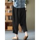 Leisure Solid Cotton Pocket Casual Cotton Pants