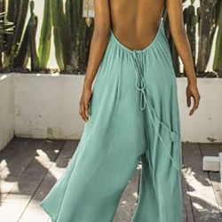 Sexy V-neck camisole loose jumpsuit HF3423-02-02