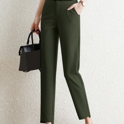 Pocket Step Hem Tailored Pants For Women