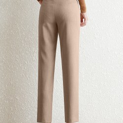 Pocket Step Hem Tailored Pants For Women