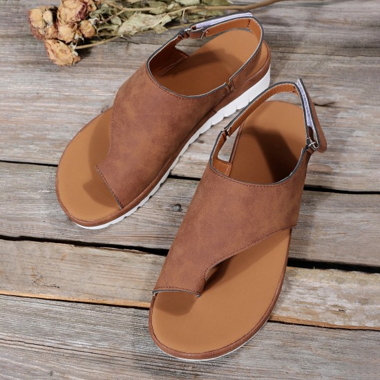 Women Casual Summer Beach Vacation Hook   Loop Thumb Sandals