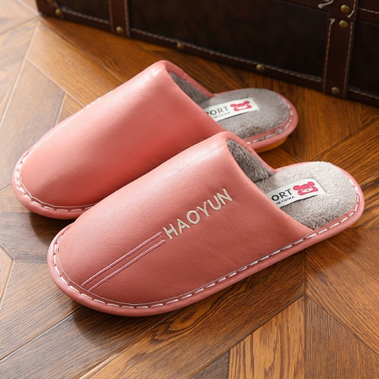 Women Warm Lining Waterproof Slip Resistant Winter Indoor Slippers