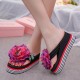 Women Flowers Butterfly Decor Clip Toe Beach Platform Slippers