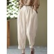 Leisure Solid Cotton Pocket Casual Cotton Pants