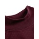 Women Rhombic Turtleneck Thic Full Sleeve Spliced Irregular Hem Pullover Sweatshirt