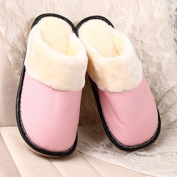 Women Warm Lining Waterproof Slip Resistant Backless Winter Indoor Slippers