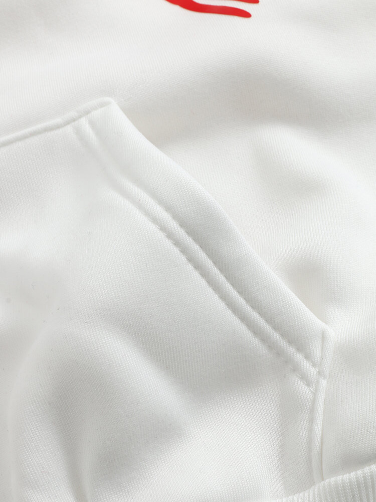 Women Christmas Printed Antler Fleece Thick Casual Hooded Sweatshirt