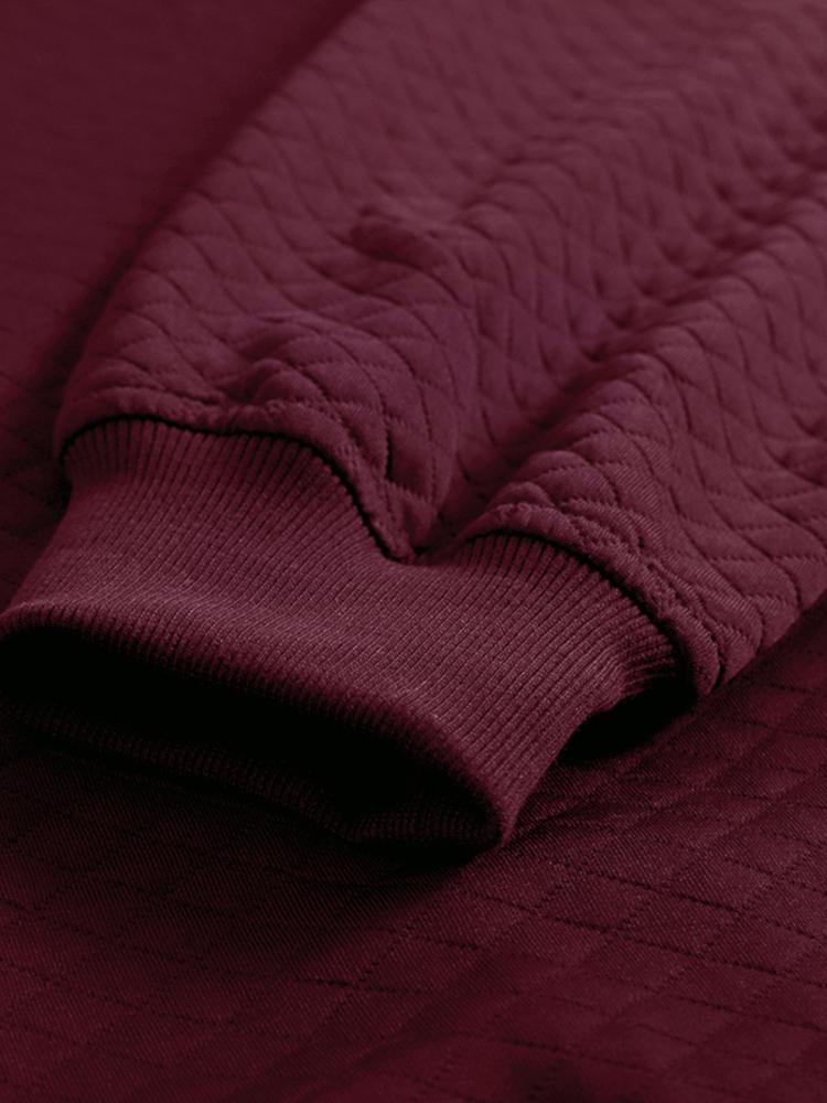 Women Rhombic Turtleneck Thic Full Sleeve Spliced Irregular Hem Pullover Sweatshirt