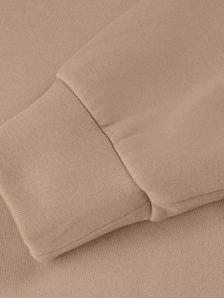 Women Puff Sleeve Crew Neck Solid Color Hem Long Sleeve Sweatshirts