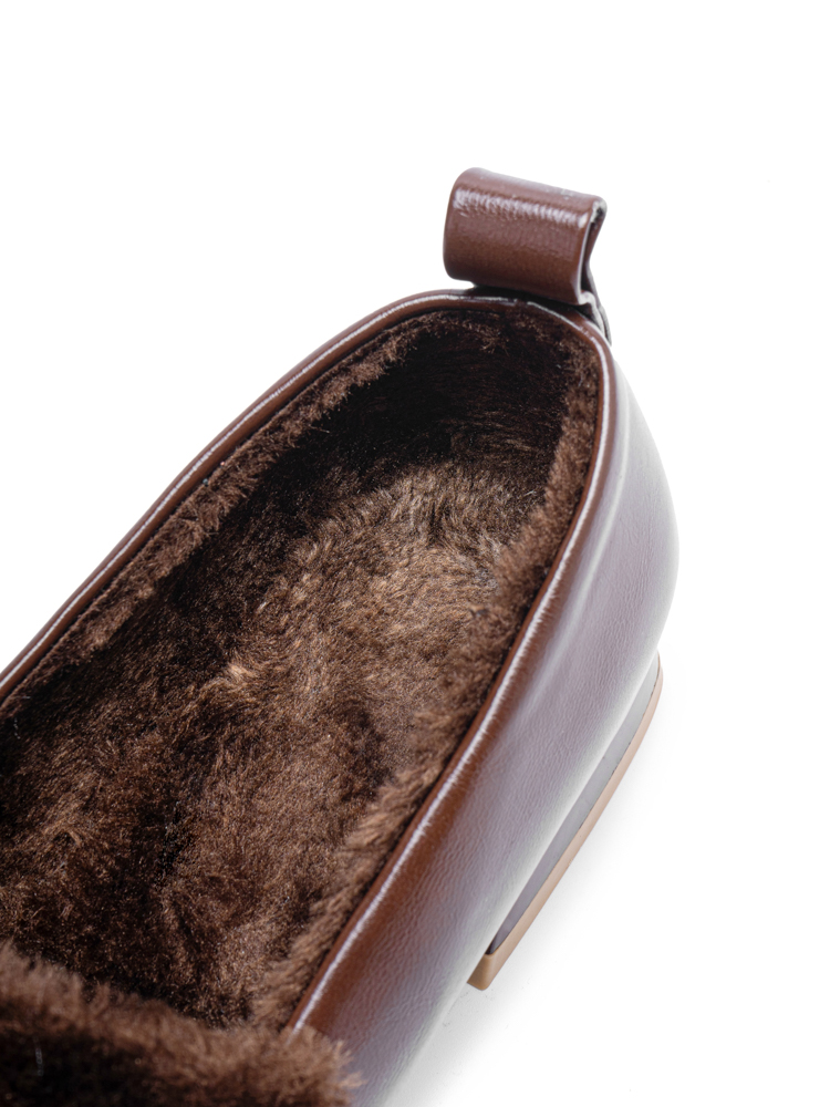 Women Square Toe Fashion Rhinestone Casual Plush Warm Chunky Heels Pumps