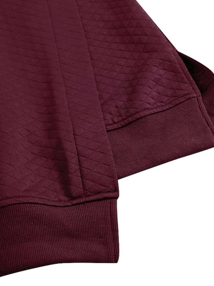 Women Rhombic Turtleneck Thic Full Sleeve Spliced Irregular Hem Pullover Sweatshirt